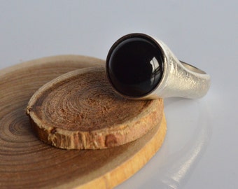 Onyx ring, man ring, 925 silver ring, seal ring, boy ring, chavalier ring,urban ring, street ring, italian jewelry, handmade, made in Italy