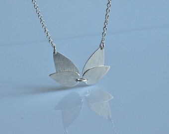 geometric necklace, 925 silver necklace, drop necklace, lotus necklace, wings necklace, Minimal necklace, her gift, handmade, made in Italy
