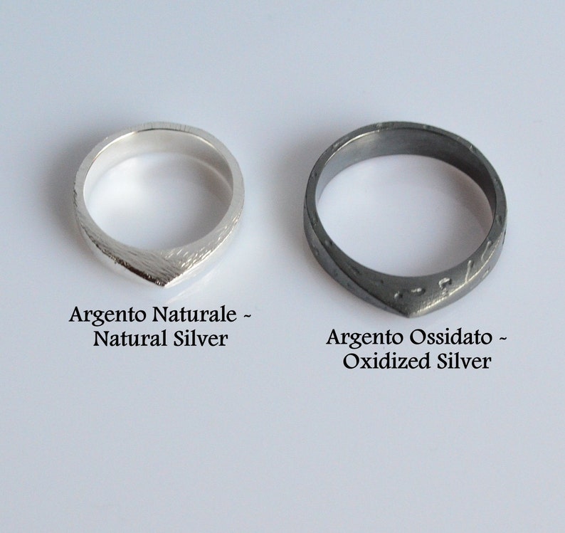 Man ring rustic pinky ring unisex ring handmade ring made in Italy pyramid ring,biker ring,point ring minimalist 925 silver organic