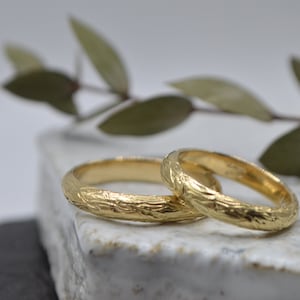 18 kt gold wedding ring, solid gold wedding ring, 3.5 mm ring, engagement ring, rustic wedding ring, alternative wedding