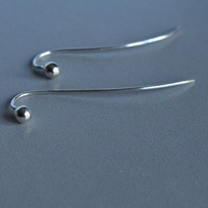 Earrings 925 silver, earring hook, long earring, minimal earring, ear-jackets earrings,ball ear-jackets. ball earring, handmade, made italy