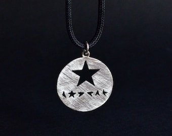 Collar Blackstar de David Bowie, colgante de plata 925, colgante Blackstar, Lazarus, collar unisex, Ziggy Stardust, hecho a mano en Italia.