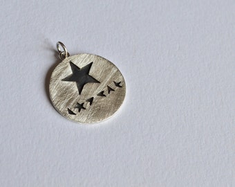 Collier David Bowie blackstar, pendentif en argent 925, pendentif Blackstar, Lazare, collier unisexe, ziggy stardust, fait main, fabriqué en Italie