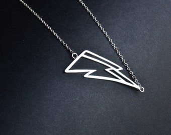 David Bowie Necklace, 925 Silver Necklace, Silver Lightning,silver