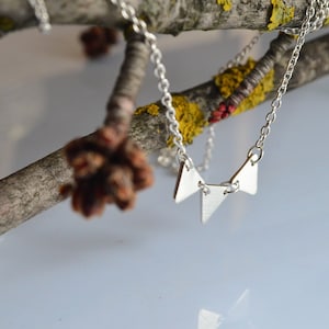 Minimal necklace geometric necklace 925 silver chain, urban necklace triangle necklace, light necklace, thin chain, handmade, Made in Italy