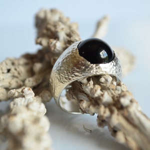 Onyx ring, man ring, 925 silver ring, seal ring, boy ring, chavalier ring, little finger ring,handmade,dark ring,italian jewel,made in Italy
