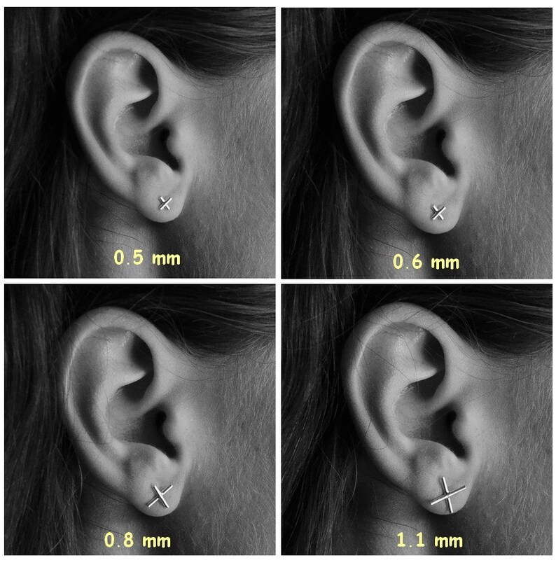 X Earrings set,single earring,X earrings,earrings 925 silver,Mismatch earring,tiny stud earrings,light earring,handmade,made in Italy