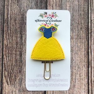 Snowy White Princess Dress Planner Clip