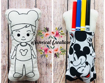Doodle Doll/ Disney Boy Coloring Doodle Doll/ Stuffie/ Quiet Book