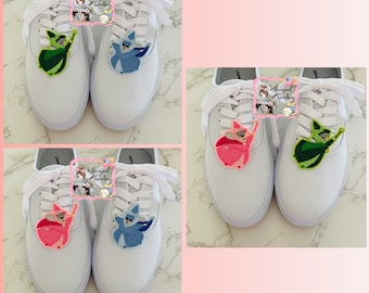 Clips para zapatos, Hadas Madrinas, Cosplay Disney, Hada Azul, Hada Rosa, Hada Verde, La Bella Durmiente,