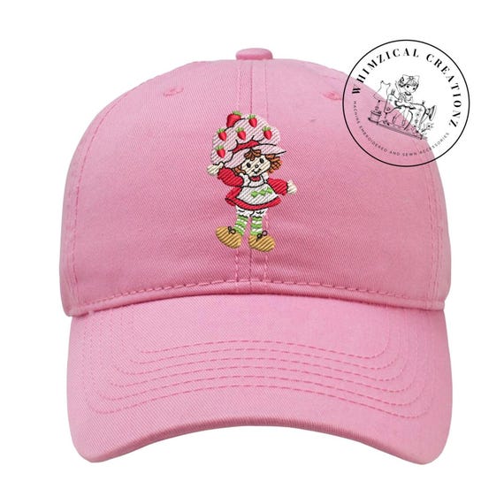 Strawberry Girl Embroidered Soft Baseball Cap/ Shortcake Hat 