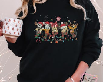 Fab 5 Christmas Sweatshirt/Disney Sweater/ Embroidered Disney Sweater/ Christmas/Holidays