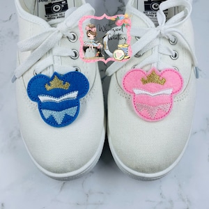 Shoe Clips, Make It Pink Make It Blue Sleeping Princess Mouse head Shoe Clips, Cosplay, Costume