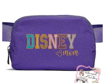 Embroidered Disney Mom Belt Bag, Crossbody, Shoulder Bag, Bum Bag, Fanny Pack, Disney Grandma, embroidery