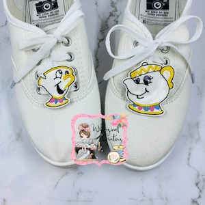 Klipsy do butów, Klipsy do butów Chippy i Momma Potts, Akcesoria inspirowane kostiumami Cosplay Disney, akcesoria do butów