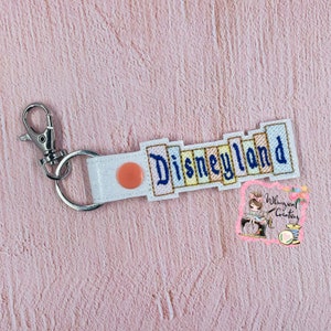 Disneyland inspired Vintage Sign Keychain/ key fob/