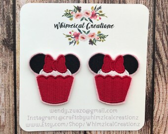 Shoe Clips, Ms Mouse Cupcake Shoe Clips, Cosplay Costume Disney Inspired Accessories