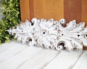 Shabby French Architectural Wall Pendiment Repurposed Antique Cast Iron Salvage Wall, Mantle Decor