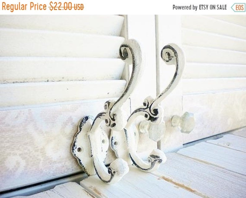 Sale Shabby Paris Wall Hook In Black And White Cast Iron Price For 1 For Coat Or Towel Hook Jewlery Holder