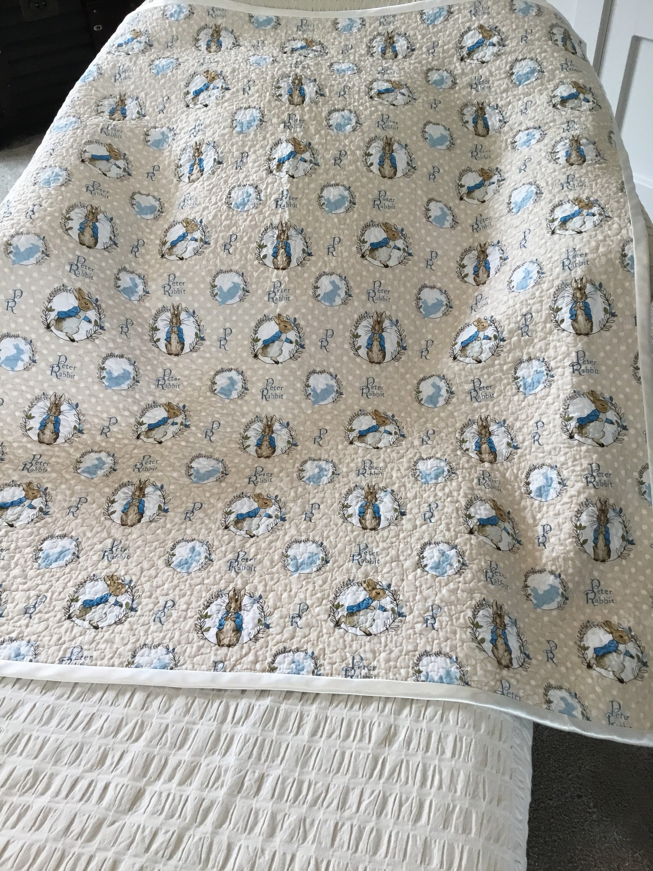 Peter Rabbit, Handmade Toddler Blanket Quilt, Playmat, Beatrix Potter ...