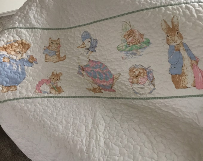Peter Rabbit Toddler Bed Size Handmade Quilt / Blanket Playmat Etsy