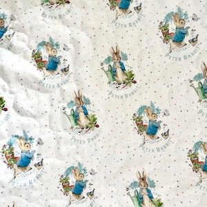Peter Rabbit baby toddler quilt, blanket, Peter Rabbit nursery decor, Beatrix Potter baby shower gift.