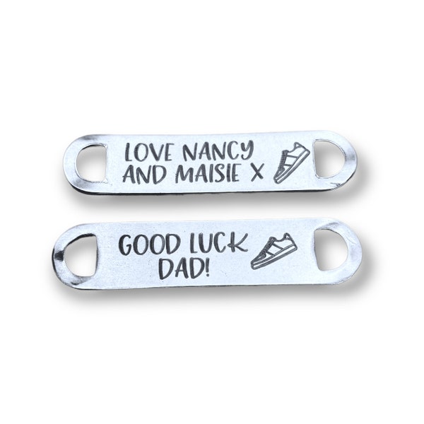 Good luck running gifts for women, trainer tags for London Marathon, Parkrun, half marathon, add your own message UK