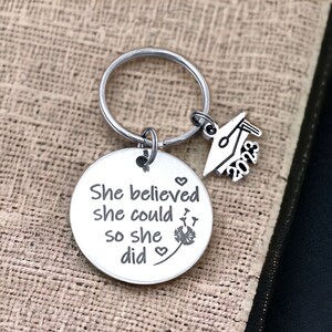 Graduation gift, exams well done so proud of you, she believed she could personalised grad present for girl, dandelion wish image 7