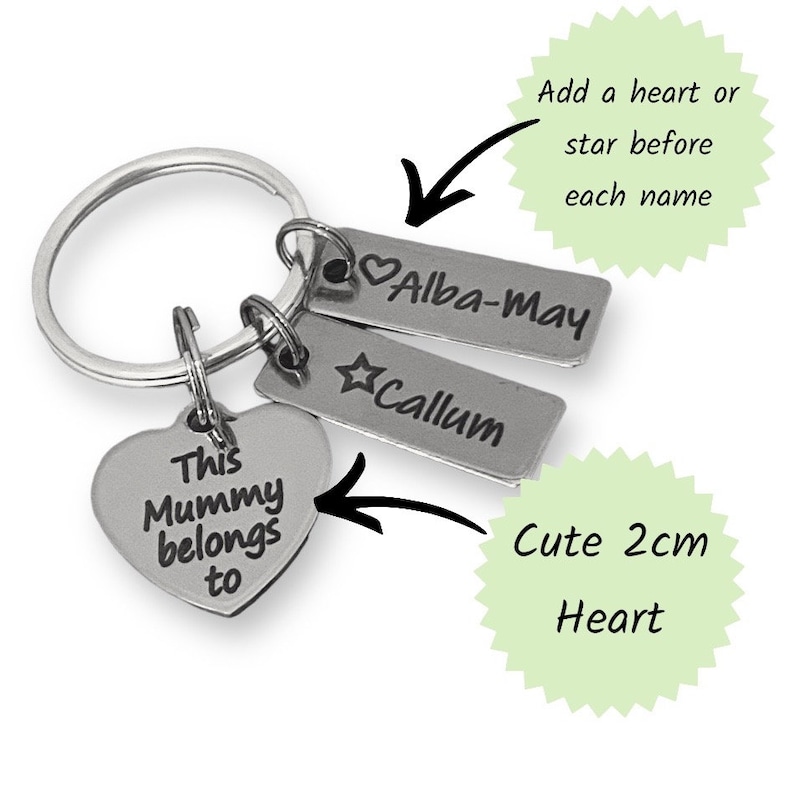 This nanny is loved by keyring, mum grandma nana Mothers Day gift, made to order with grandchildrens names image 3