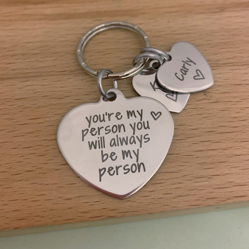 Personalise Heart Keyring This person belongs to..