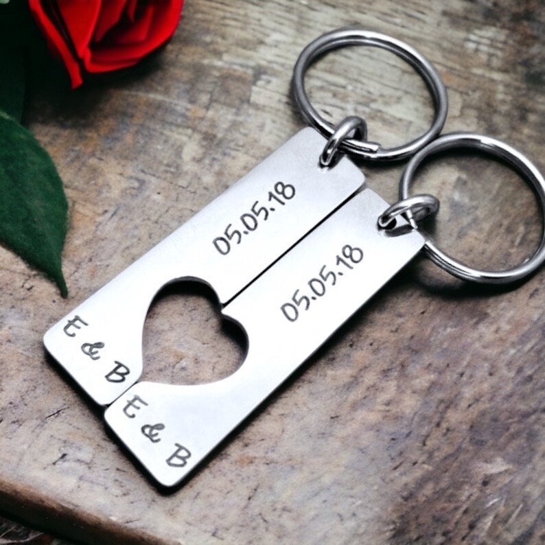 Couples Our 1st First House Keyrings, Calendar Date Matching 2 Key