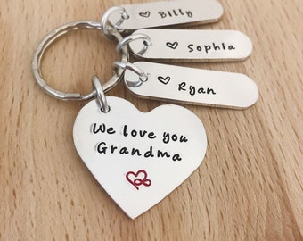 personalised grandma keyring keychain, mothers day gifts for grandma, grandma birthday, personalized grandma gifts, new grandma, we love you