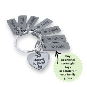 This nanny is loved by keyring, mum grandma nana Mothers Day gift, made to order with grandchildrens names image 7