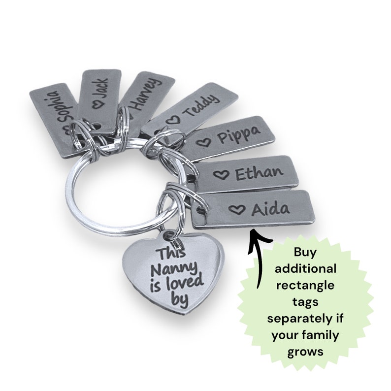 This nanny is loved by keyring, mum grandma nana Mothers Day gift, made to order with grandchildrens names image 7