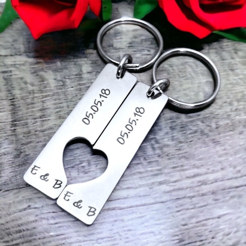 Couples Our 1st First House Keyrings, Calendar Date Matching 2 Key