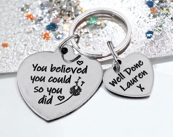 Cabin Crew Gift, New Driver Keyring, Graduation Well Done Keychain, personalised names made to order