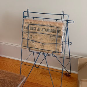 LOOK! Rare Old Time Newspaper Stand RACK Metal General Store