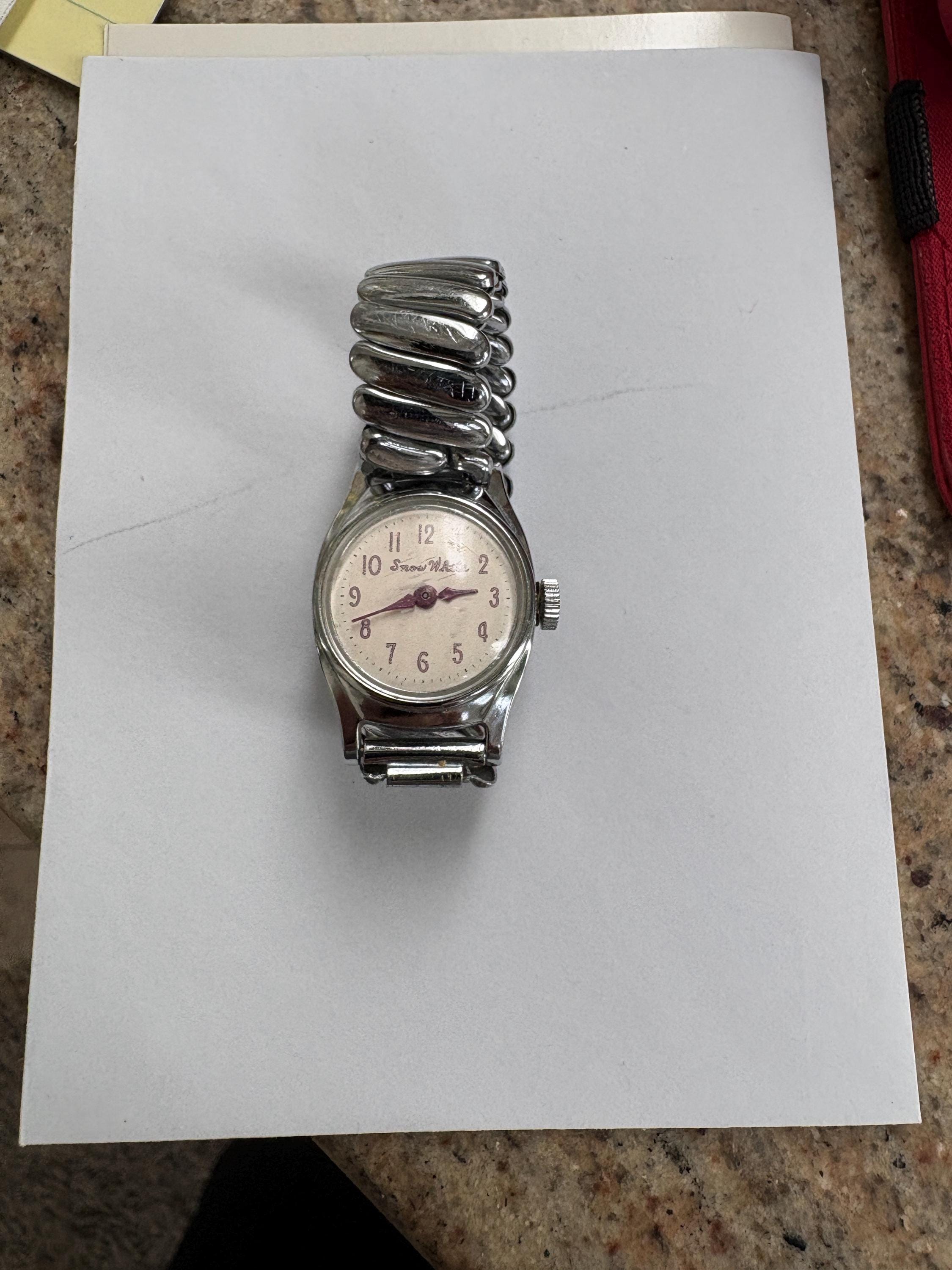 2 1950\'s US Time Snow White Wrist Watches Non Working Parts Repair Vintage 1950 main image 2
