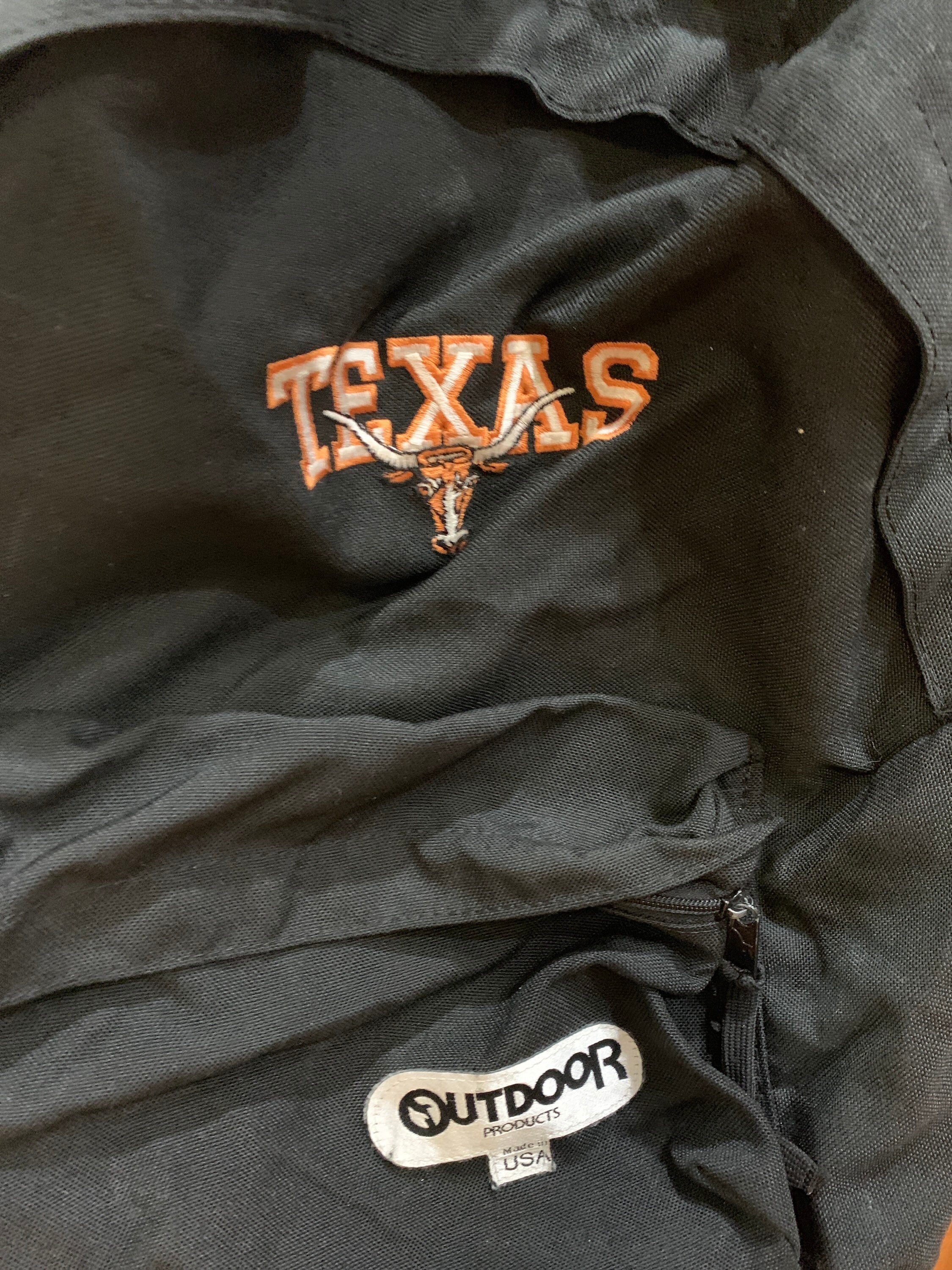 80s BACKPACK TEXAS LONGHORN Gift It Like New Large Canvas Black