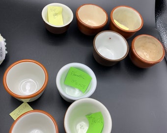 Vintage CUSTARD CUPS Ramekins Pottery Choose from Variations Collectibles great 4 Displays Serve sides Feeding babies Small portions