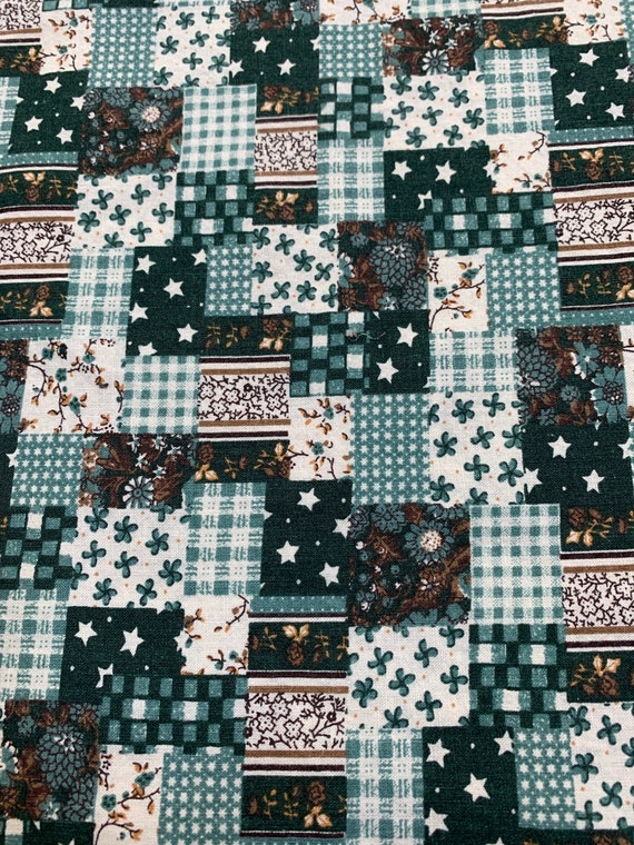 よしよし　　　OLD CALICO PATCH WORK QUILT Vintage - Calico and Patchwork Quilt - Twin Size - 66.5