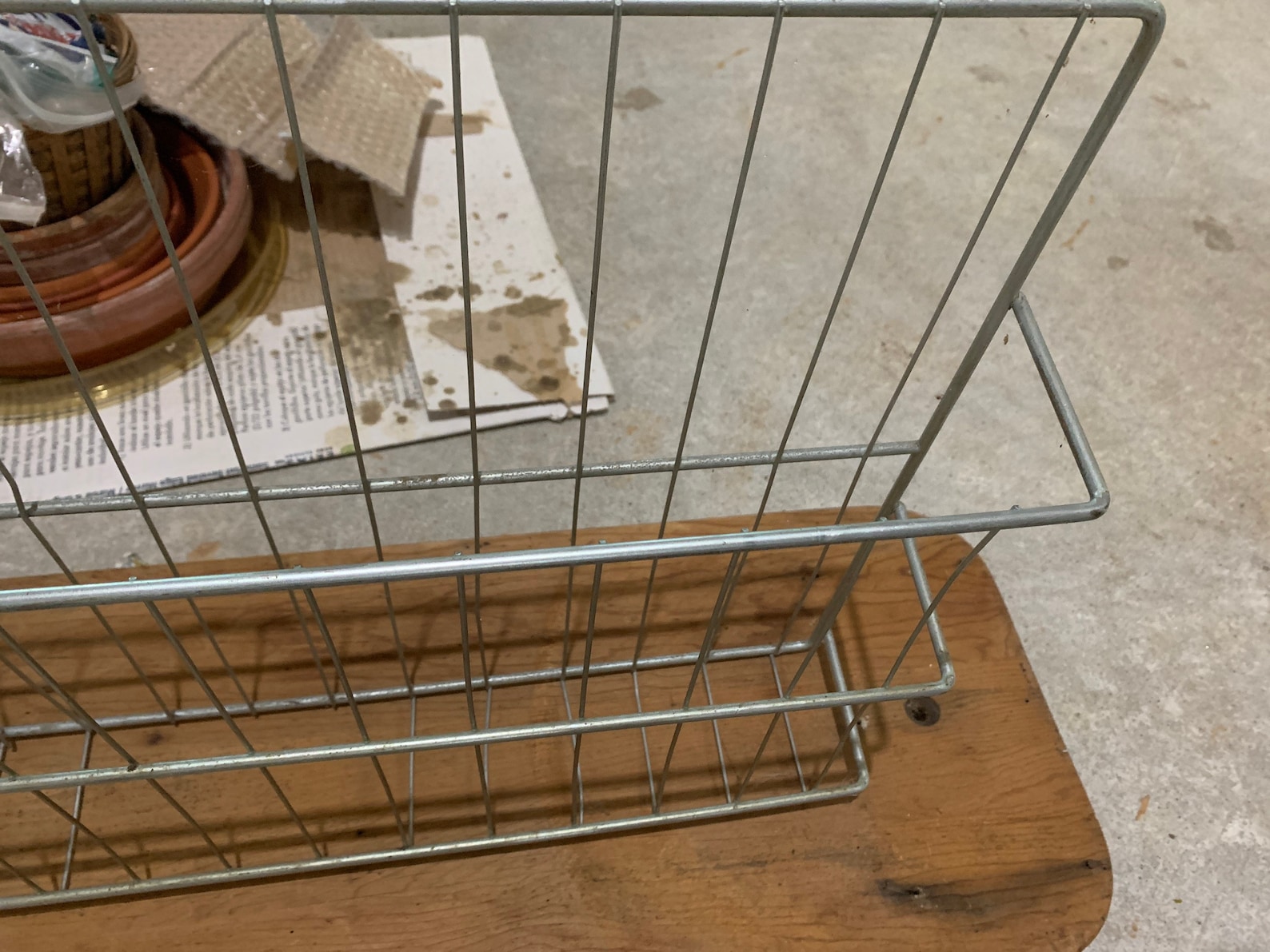 Metal Wire Rack Wall Hangs Industrial Vintage Approx 37w Etsy