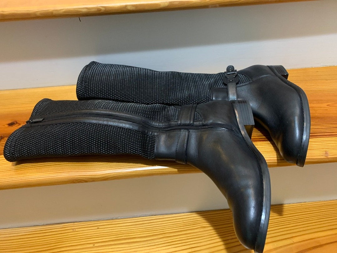 BLONDO Boots WATERPROOF Gift Leather W Knit Stretch Black