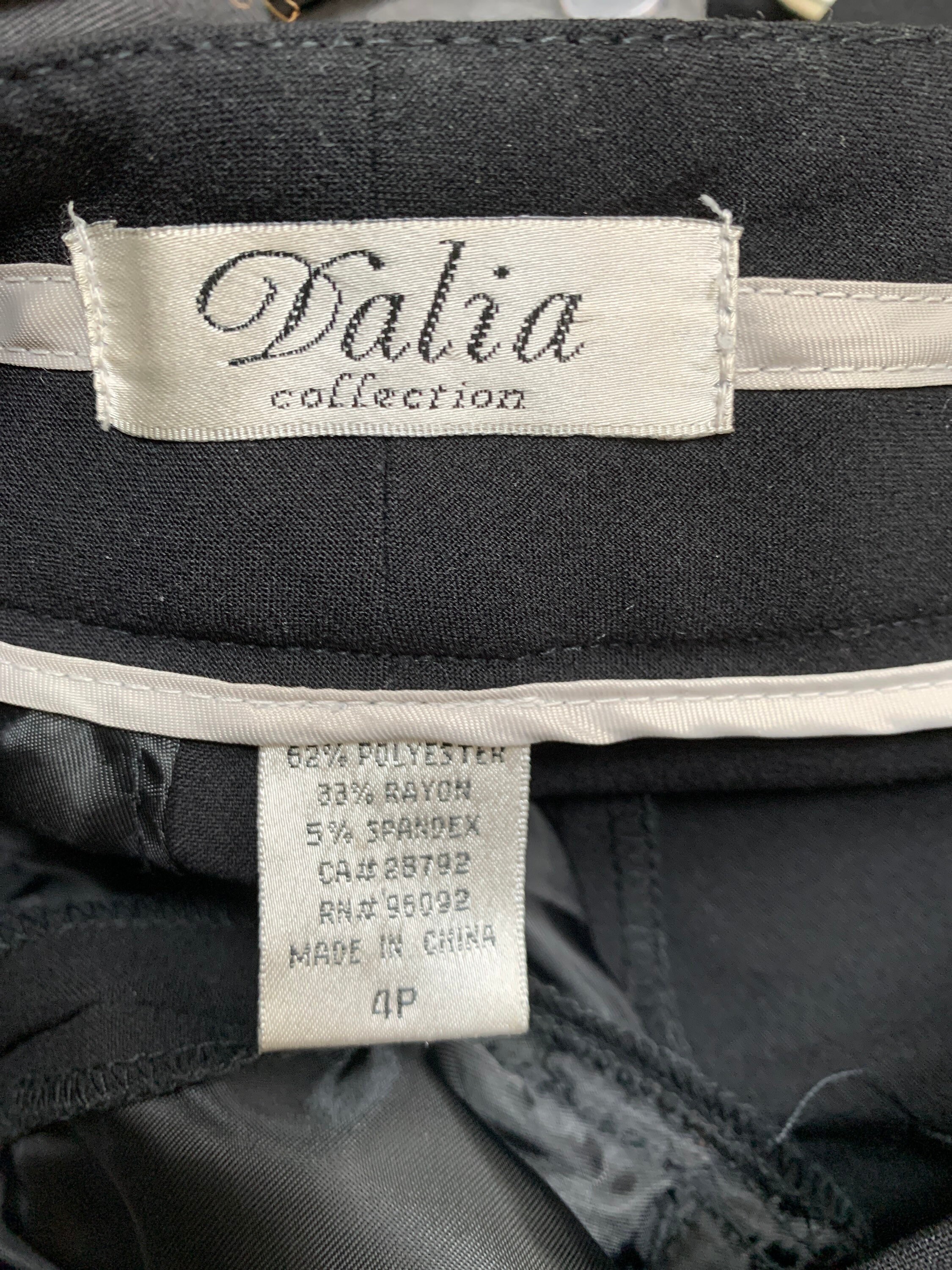 90S Dalia Collection Black Dress Pants Trousers Rayon Polyester Spandex Size 4P Vintage Never Worn Side Pockets Band Hip Pocket VINTAGE Etsy UK