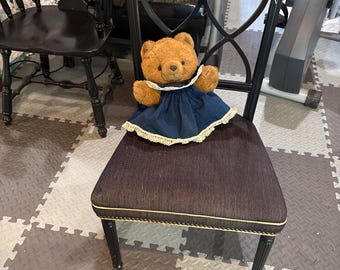 ぬいぐるみ vintage teddy bear with frill dress Rare Teddy Bear Victorian Ruffle Look Dress 11” Gift Vintage Blue