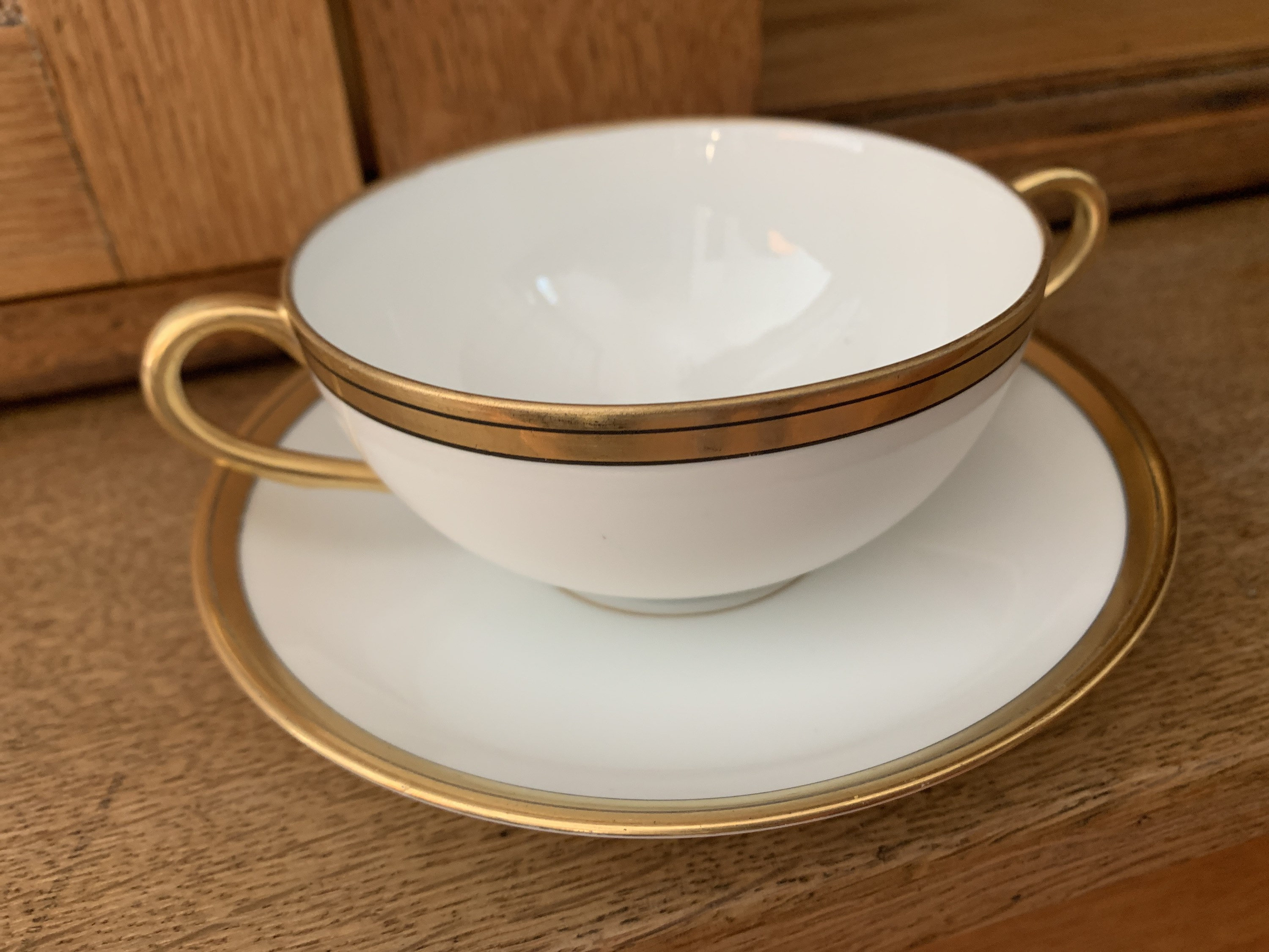 40S RARE SET Field Japan China 6 Saucers 5 Two-handled Tea 40S RARE SET Field Japan China 6 Saucers 5 Two-handled Tea