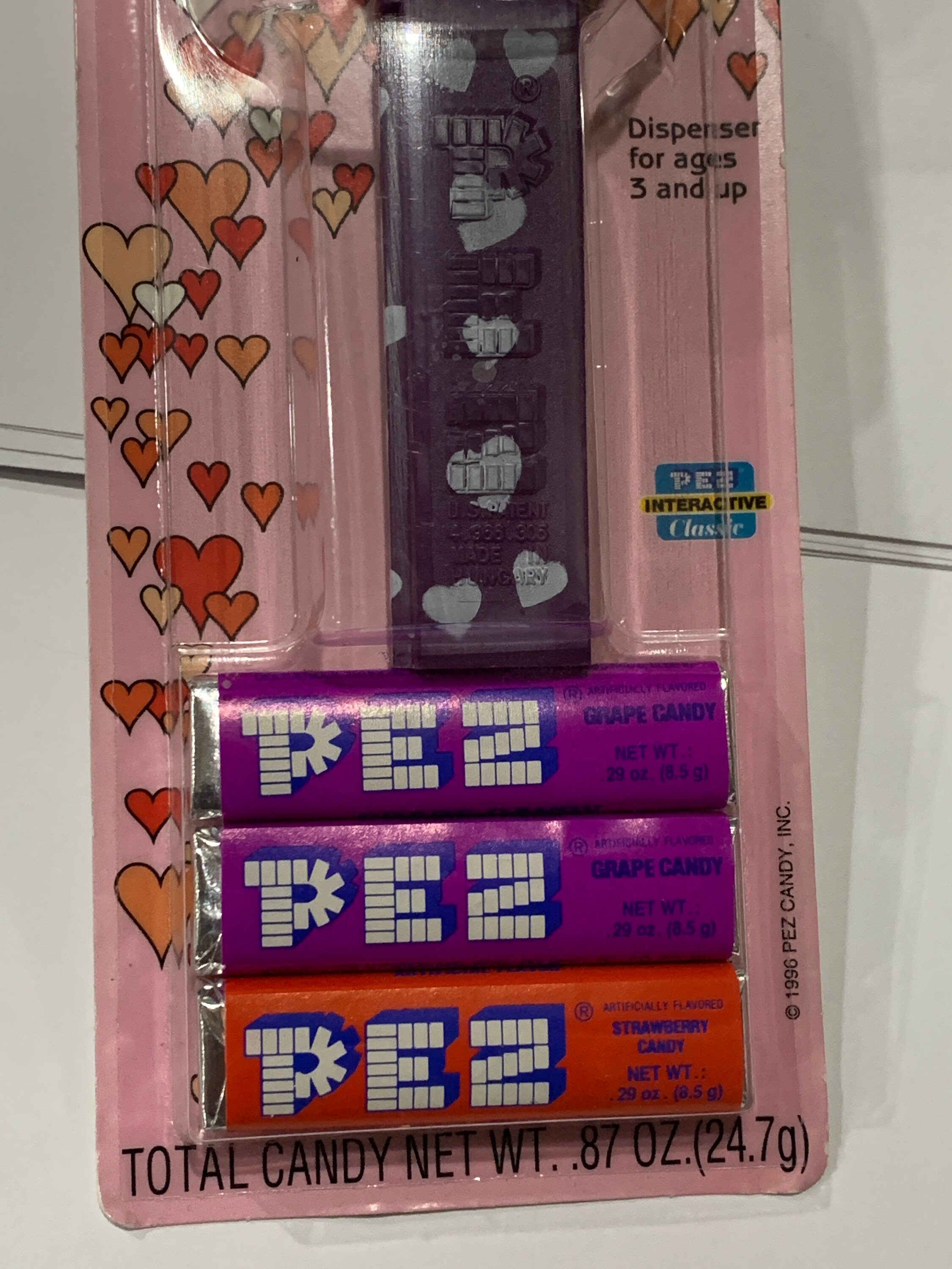 Pez collection ebay pink candy dispenser valentine heart bottle control vintage 1980 PEZ VALENTINE DISPENSERS Pair Two 2 with Candies | Etsy