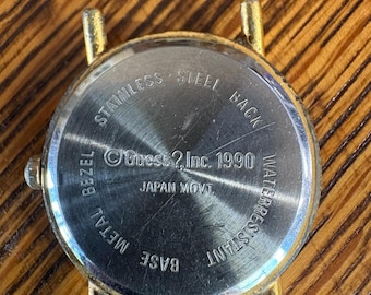 Vintage 1990 GUESS Quartz Watch, Gold-Tone, Unisex