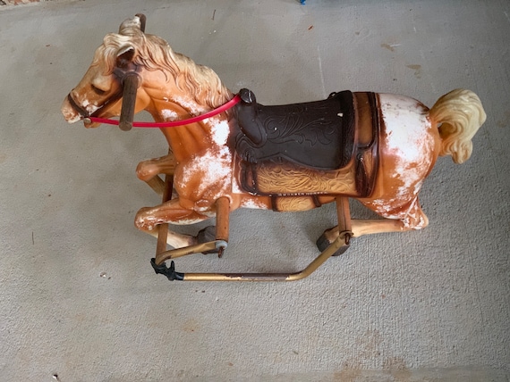 50s Vintage Wonder Horse BRANDED Horse Prancer 33”w x 19”d x 29”h