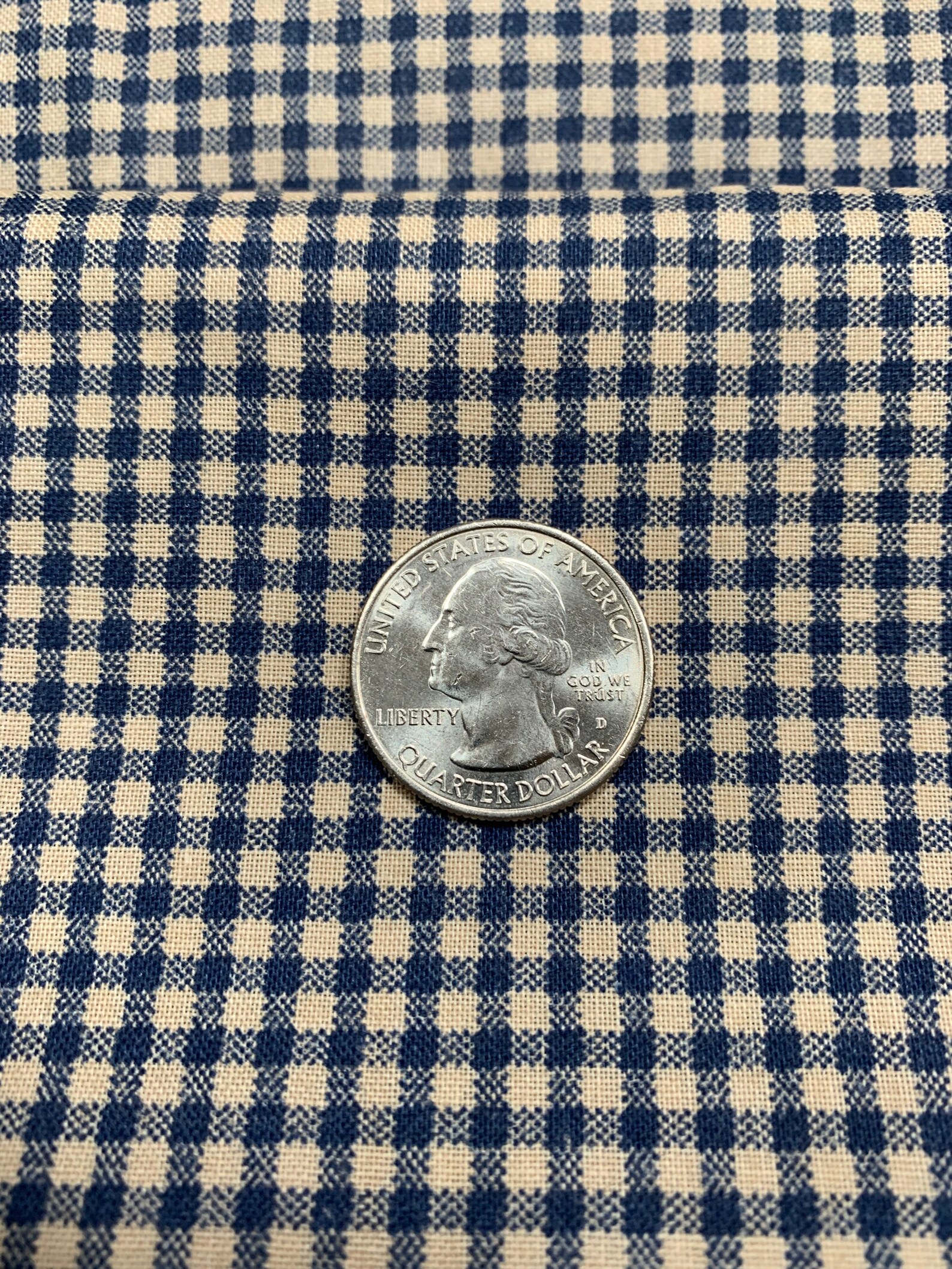 Vintage BLUE & CREAM CHECKs 1 yd x 44 w Fabric Cotton Classic Etsy